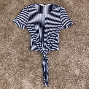 Miss Selfridge Stripe Tie Up Shirt